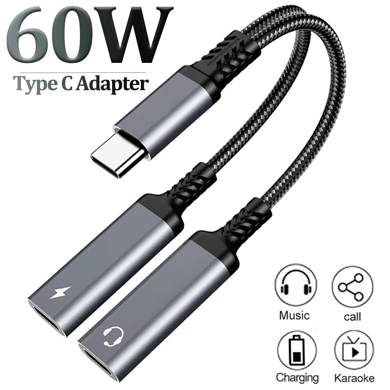 OTG 2 IN 1 USB C Splitter to D - Earphone Splitter Jack reseña y precio