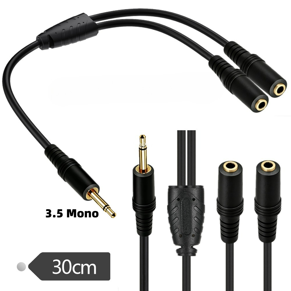3.5mm TS Mono Male To Dual 3.5 - Earphone Splitter Jack reseña y precio