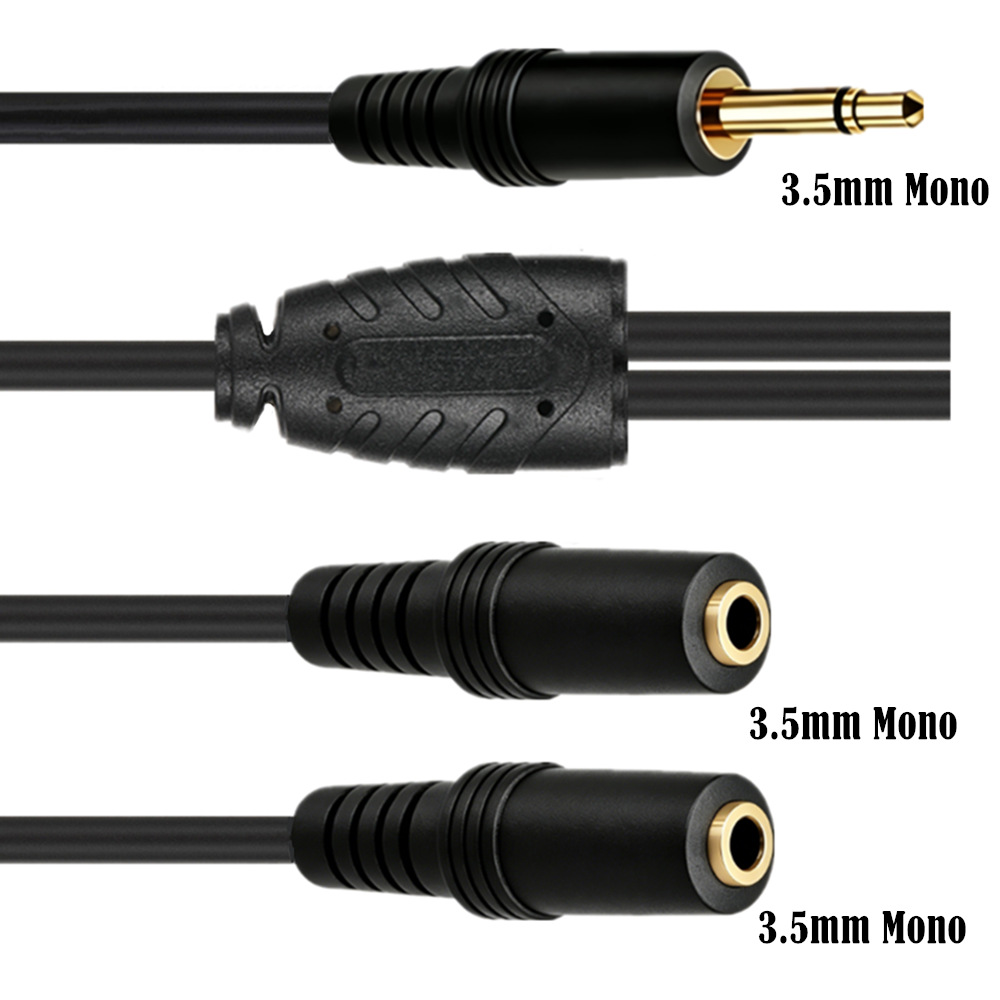 3.5mm TS Mono Male To Dual 3.5 - Earphone Splitter Jack reseña y precio