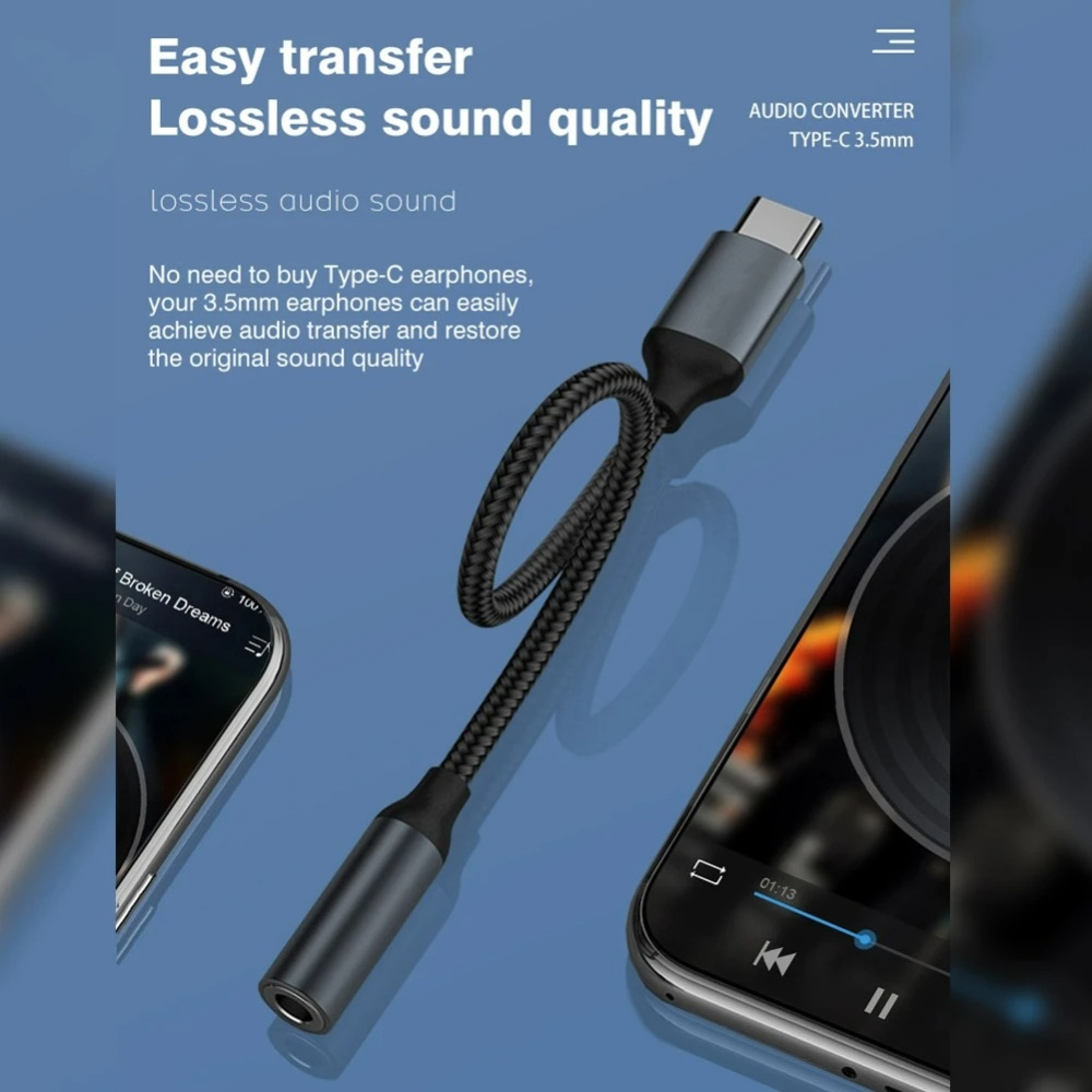 USB Type C To 3.5mm Audio Adap - Audiophile Headphone Wired reseña y precio