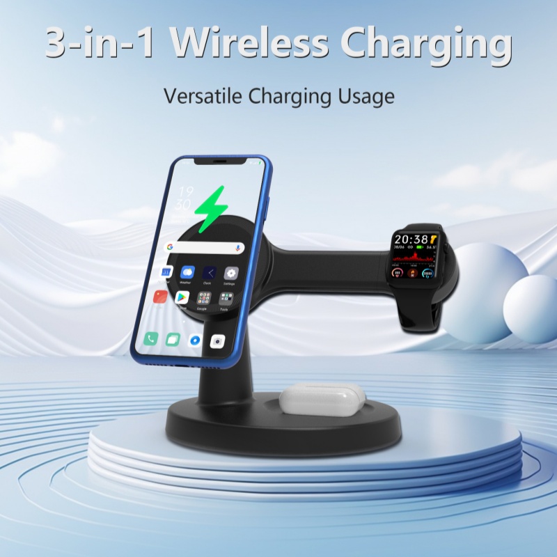 New 3-in-1 magnetic wireless c - Headphone Stand Desk reseña y precio