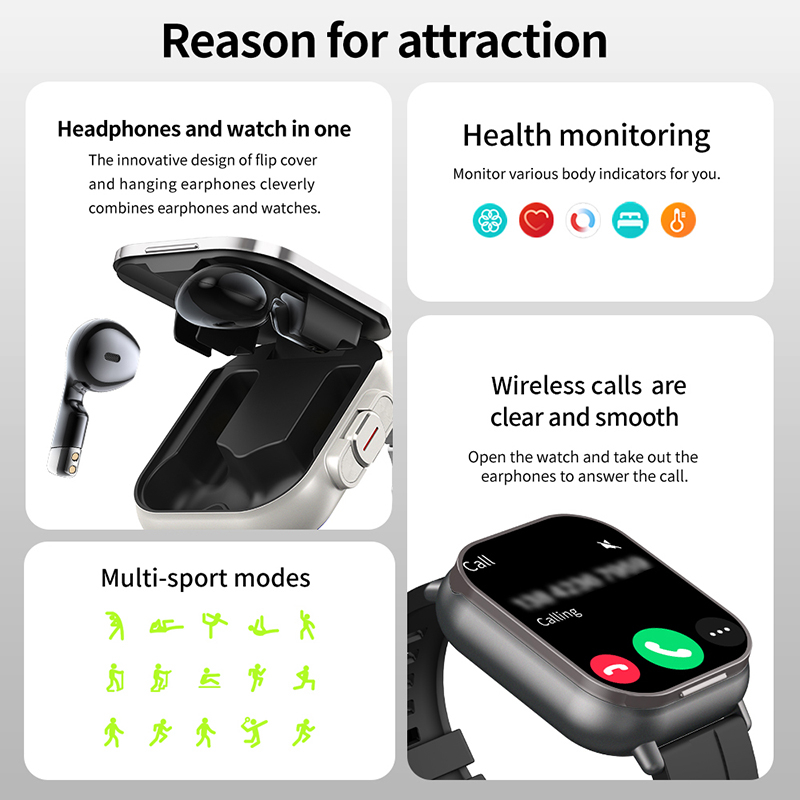 New TWS 2 in 1 Smart Watch wit - Earbuds Charging Case reseña y precio