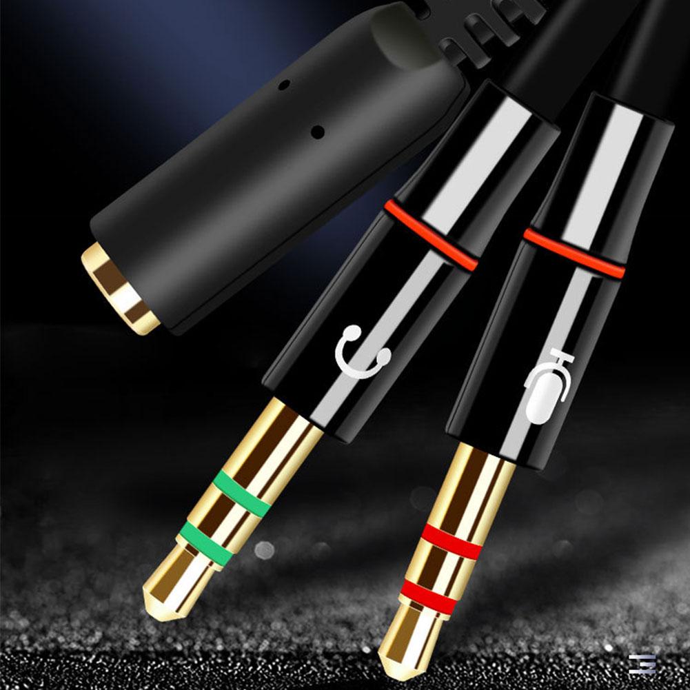 Headphone Microphone Audio Con - Audio Splitter Y reseña y precio