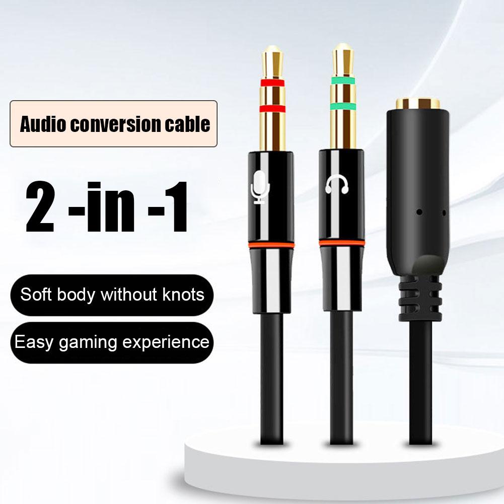 Headphone Microphone Audio Con - Audio Splitter Y reseña y precio