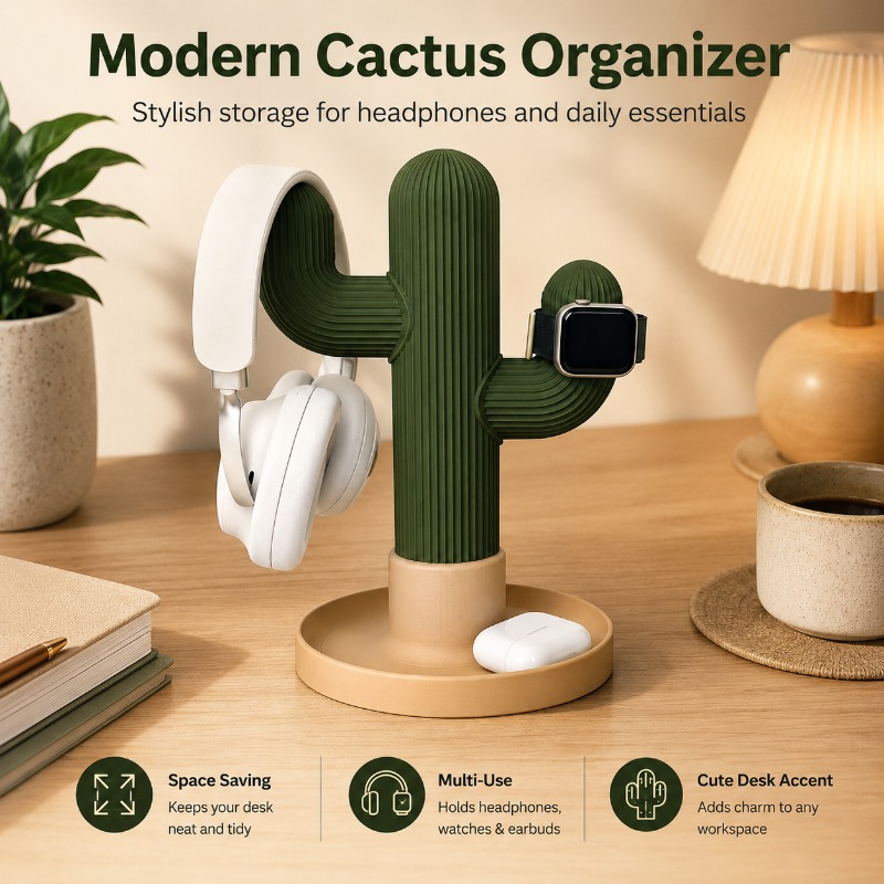 Minimalist Cactus Headset Stan - Headphone Stand Desk reseña y precio