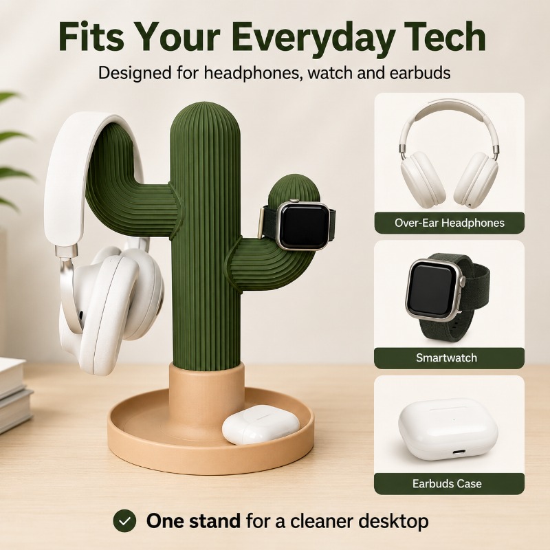 Minimalist Cactus Headset Stan - Headphone Stand Desk reseña y precio