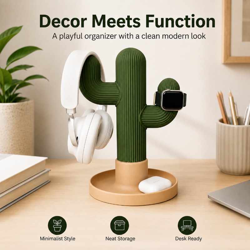 Minimalist Cactus Headset Stan - Headphone Stand Desk reseña y precio