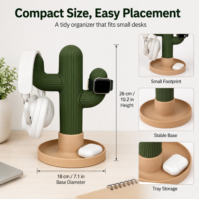 Minimalist Cactus Headset Stan - Headphone Stand Desk reseña y precio